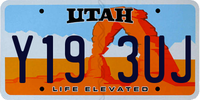 UT license plate Y193UJ