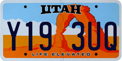 UT license plate Y193UQ