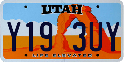 UT license plate Y193UY
