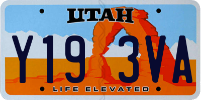 UT license plate Y193VA