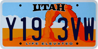 UT license plate Y193VW
