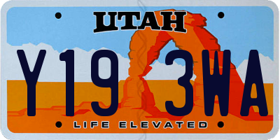 UT license plate Y193WA