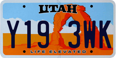 UT license plate Y193WK