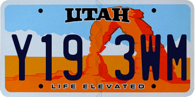 UT license plate Y193WM