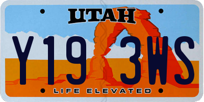 UT license plate Y193WS