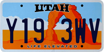 UT license plate Y193WV