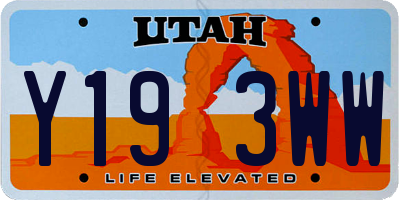 UT license plate Y193WW