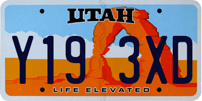 UT license plate Y193XD