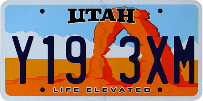 UT license plate Y193XM