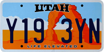UT license plate Y193YN