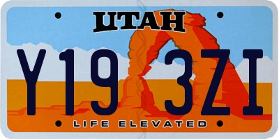 UT license plate Y193ZI