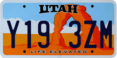 UT license plate Y193ZM