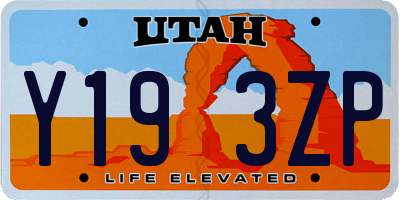 UT license plate Y193ZP