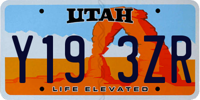 UT license plate Y193ZR