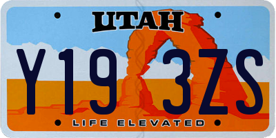 UT license plate Y193ZS