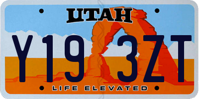UT license plate Y193ZT