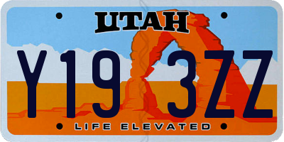 UT license plate Y193ZZ