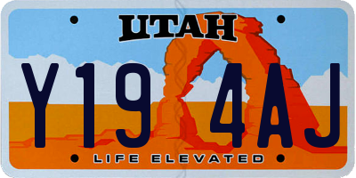 UT license plate Y194AJ