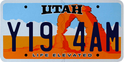UT license plate Y194AM