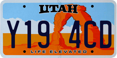 UT license plate Y194CD
