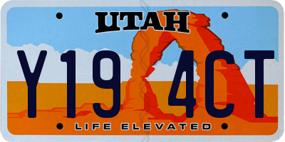 UT license plate Y194CT