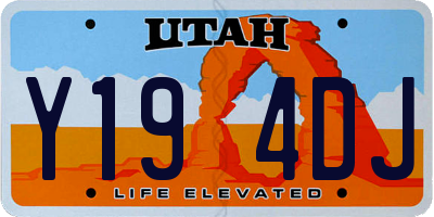 UT license plate Y194DJ