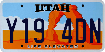 UT license plate Y194DN
