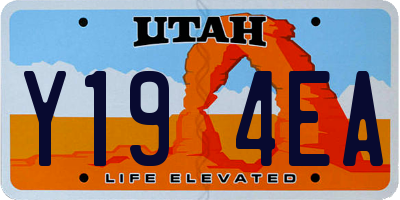 UT license plate Y194EA