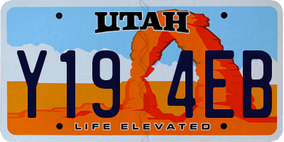 UT license plate Y194EB