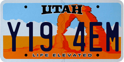 UT license plate Y194EM