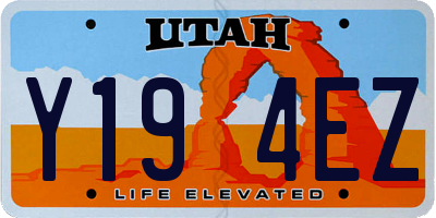 UT license plate Y194EZ