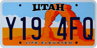 UT license plate Y194FQ
