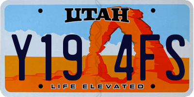 UT license plate Y194FS