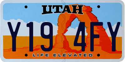 UT license plate Y194FY