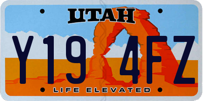 UT license plate Y194FZ