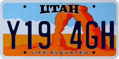 UT license plate Y194GH