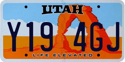 UT license plate Y194GJ