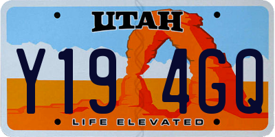 UT license plate Y194GQ
