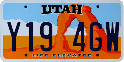 UT license plate Y194GW