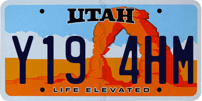 UT license plate Y194HM