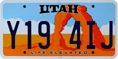 UT license plate Y194IJ