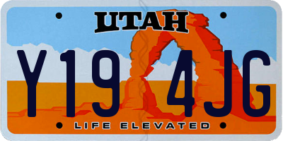 UT license plate Y194JG