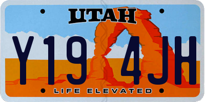 UT license plate Y194JH