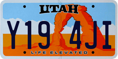 UT license plate Y194JI