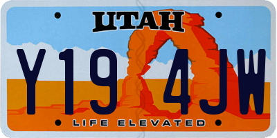 UT license plate Y194JW