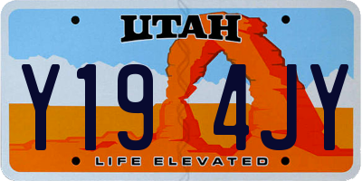 UT license plate Y194JY