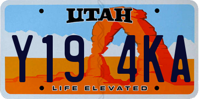 UT license plate Y194KA