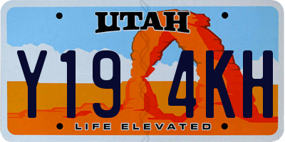 UT license plate Y194KH