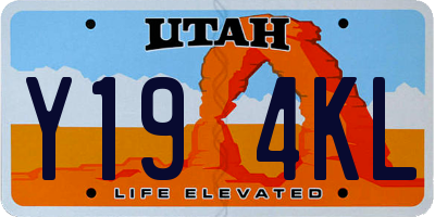 UT license plate Y194KL