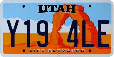UT license plate Y194LE